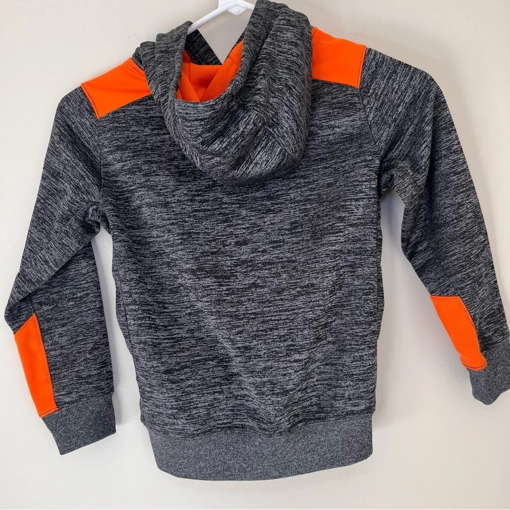 Nike Kids Gray and Orange Striped Hoodie